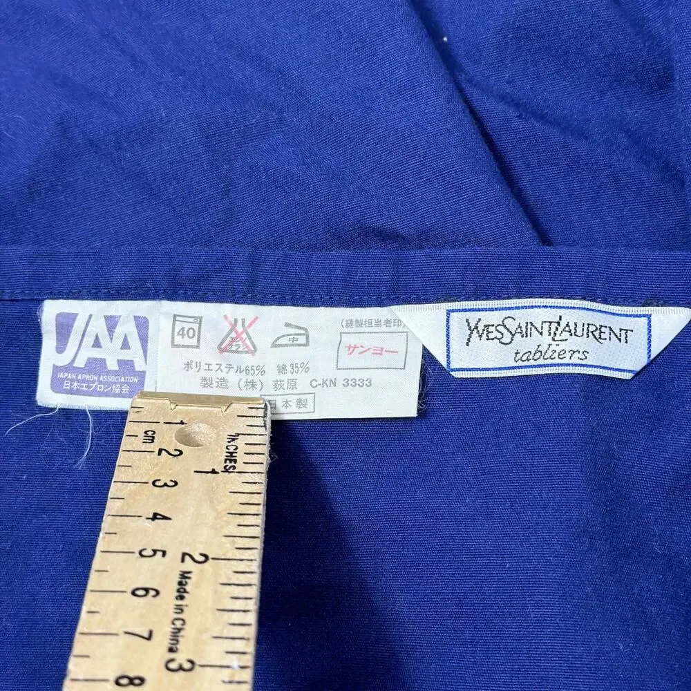 Vintage Yves Saint Laurent (YSL) Bicolor Apron Blue & White